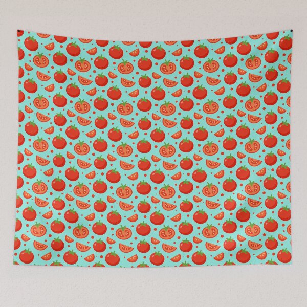 Item preview, Tomato Pattern Turquoise Background designed and sold by tviyluv.