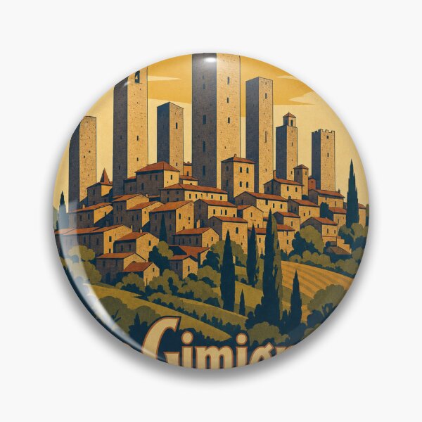 Item preview, San Gimignano Italy Travel Souvenir Retro Illustration designed and sold by VisualArtsOasis.