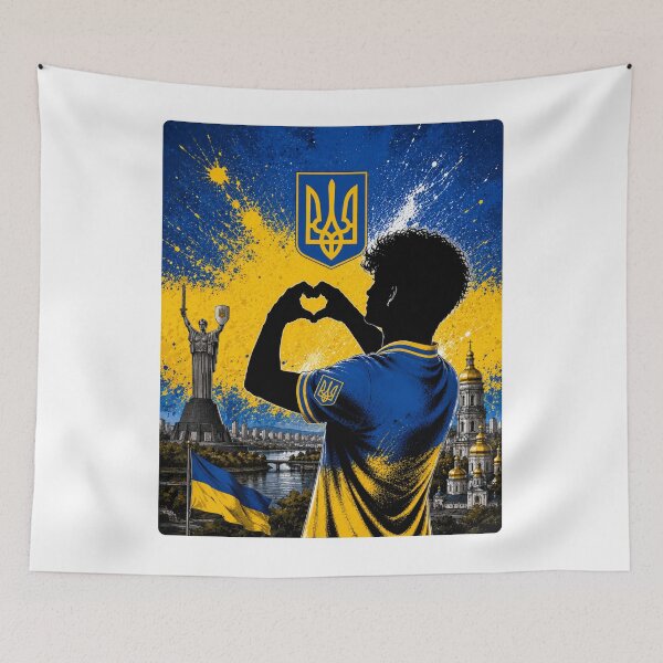 Item preview, Ukraine Pride Heart Hands Art designed and sold by BagFactoryUK.