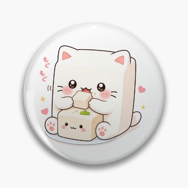 Item preview, Cute Tofu Neko eats tofu designed and sold by VisionCrafft.