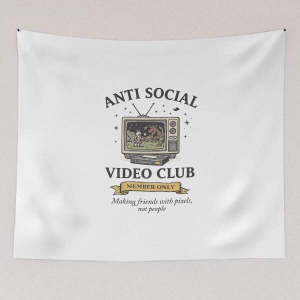 Item preview, Anti Social Video Club designed and sold by Matinez Pink.