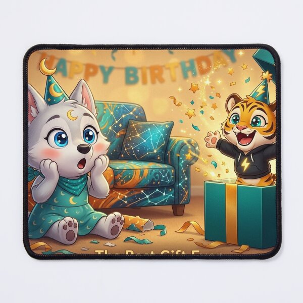 Item preview, Cute Tiger Wolf Girls Room Decor Birthday Surprise Poster Kids Wall Art NeoTigLuna designed and sold by NeoTigLuna.