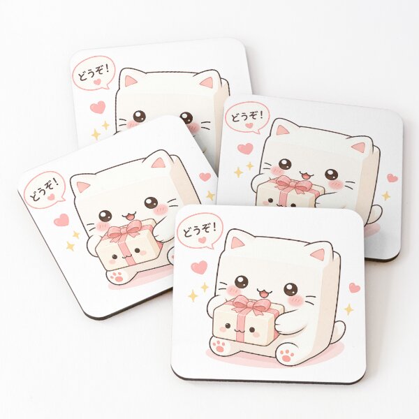 Item preview, Tofu Neko with a gift and hearts designed and sold by VisionCrafft.