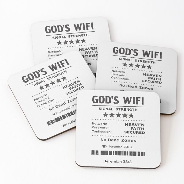 Item preview, God's WiFi Signal Strength Christian Faith Design designed and sold by Omanut Studio — By Ashwin..