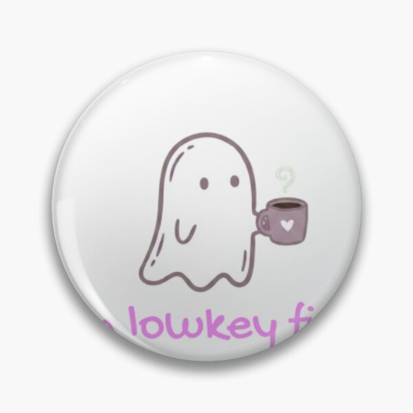 Item preview, I'm Lowkey Fine - Cute Coffee Ghost Aesthetic designed and sold by DeluluSupply.