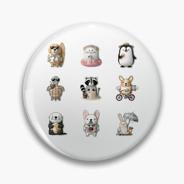 Item preview, Cute Summer Beach Animals Sticker Pack designed and sold by MegaNovaArt.
