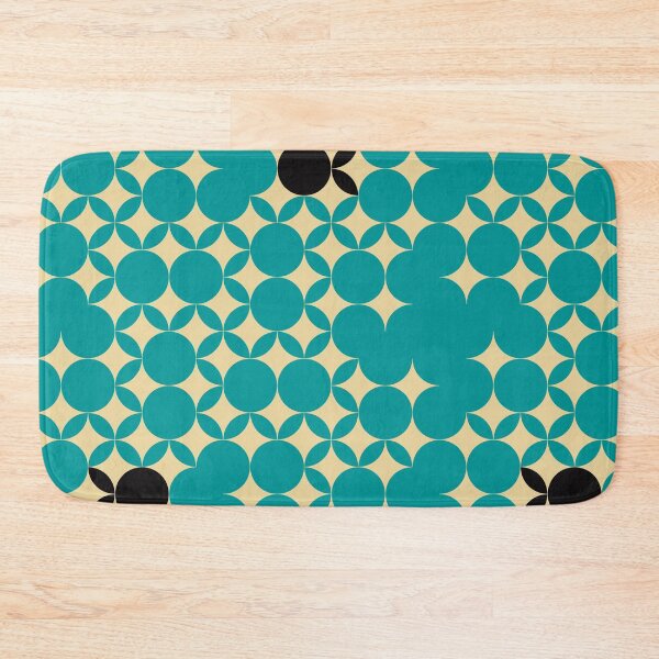 Item preview, Beige Seventies pattern with black fruits in a teal background  designed and sold by StefanStudioArt.