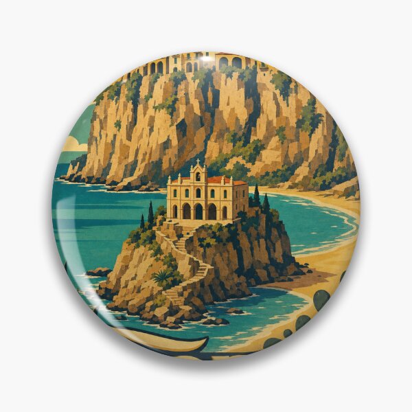 Item preview, Tropea Italy Travel Souvenir Retro Illustration designed and sold by VisualArtsOasis.