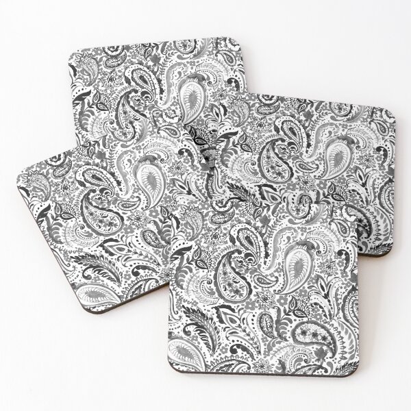 Item preview, Paisley pattern in black and white designed and sold by bokasin.