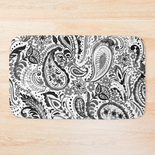 Item preview, Paisley pattern in black and white designed and sold by bokasin.