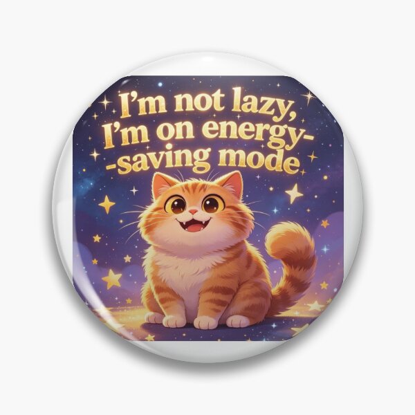 Item preview, I’m not lazy slogan with a happy ginger cat designed and sold by carlsmart1.