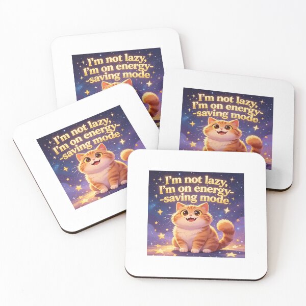 Item preview, I’m not lazy slogan with a happy ginger cat designed and sold by carlsmart1.
