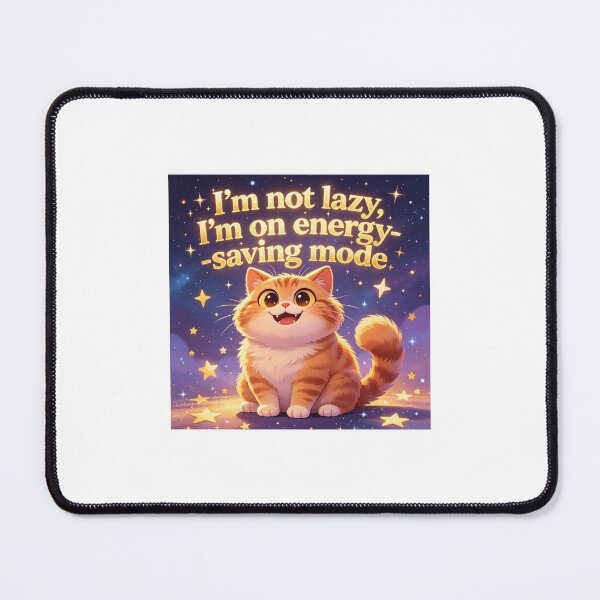 Item preview, I’m not lazy slogan with a happy ginger cat designed and sold by carlsmart1.