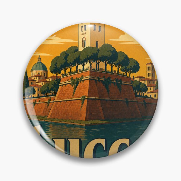Item preview, Lucca Italy Travel Souvenir Retro Illustration designed and sold by VisualArtsOasis.
