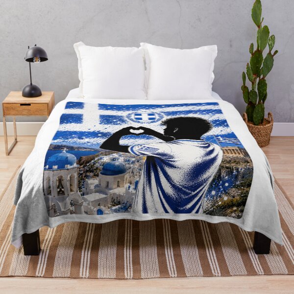 Item preview, Greece Pride Heart Hands Art designed and sold by BagFactoryUK.