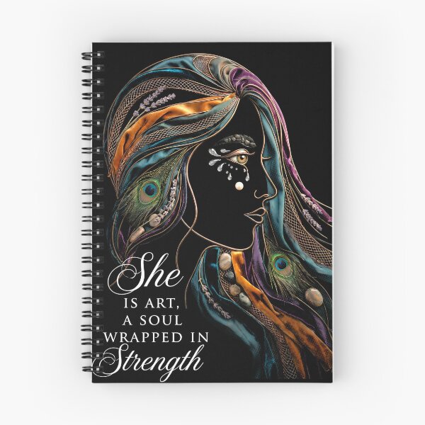 Item preview, She Is Art A Soul Wrapped In Strength - Peacock Line Art Portrait designed and sold by IXM_CREATION.
