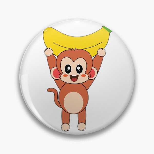 Item preview, Cute Cartoon Monkey Holding A Banana designed and sold by DailyDoodlesBySumbul.