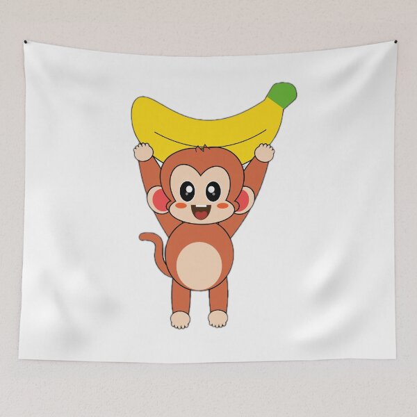 Item preview, Cute Cartoon Monkey Holding A Banana designed and sold by DailyDoodlesBySumbul.