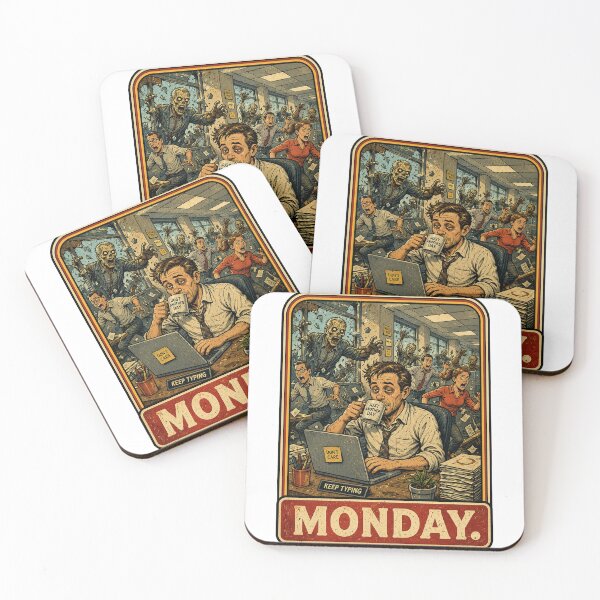 Item preview, Monday Zombie Office Retro designed and sold by wizooo411.