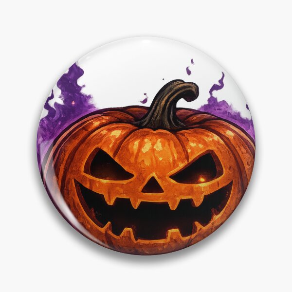 Item preview, Purple Flame Jack O Lantern Art  designed and sold by Bibiirano Store.