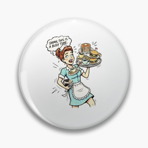 Item preview, Busy Time Waitress Funny Vintage designed and sold by JMS-Artvintage.
