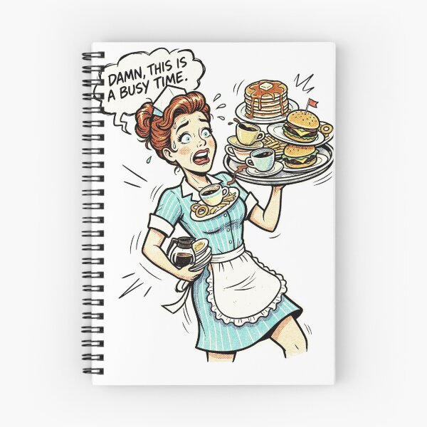 Item preview, Busy Time Waitress Funny Vintage designed and sold by JMS-Artvintage.
