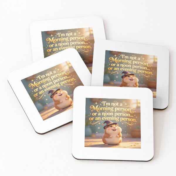 Item preview, I’m not a morning person, noon or evening person quote with happy hamster designed and sold by carlsmart1.