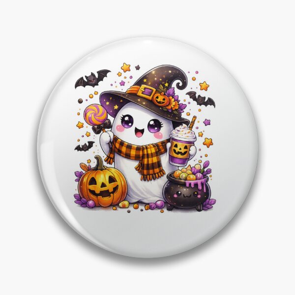Item preview, Cute Kawaii Halloween Ghost Girl Sticker PNG | Pumpkin & Coffee Ghost | Transparent Background designed and sold by ashwin131.