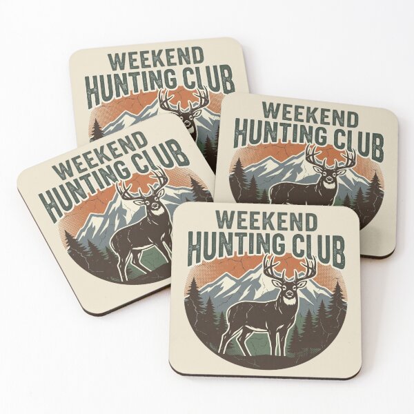 Item preview, Weekend Hunting Club Vintage Retro Sunset Whitetail Buck designed and sold by PACS0011.
