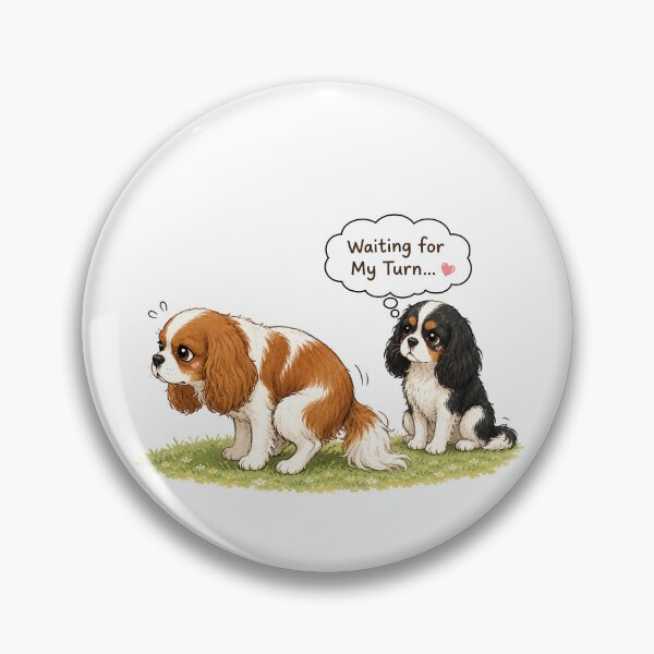 Item preview, Cavalier King Charles Spaniel Waiting for My Turn | Funny Dog Sticker designed and sold by SakuraWaStyle.