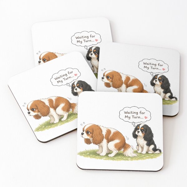Item preview, Cavalier King Charles Spaniel Waiting for My Turn | Funny Dog Sticker designed and sold by SakuraWaStyle.