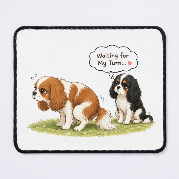 Item preview, Cavalier King Charles Spaniel Waiting for My Turn | Funny Dog Sticker designed and sold by SakuraWaStyle.