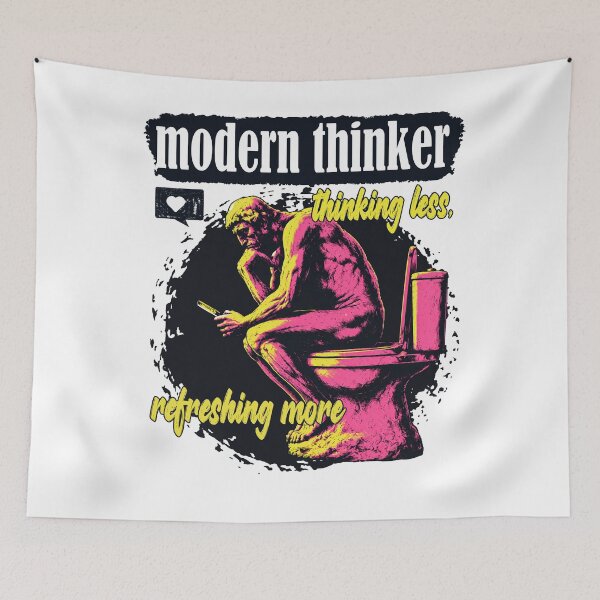 Item preview, Modern Thinker Funny Toilet – Thinking Less Refreshing More designed and sold by HB Shirts.