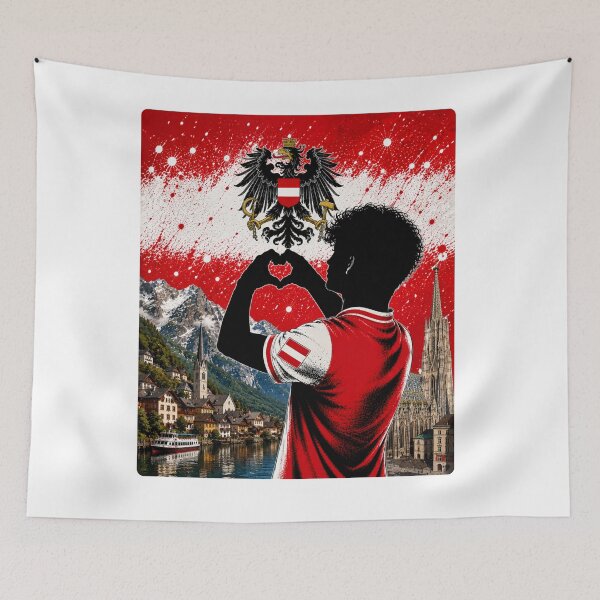 Item preview, Austria Pride Heart Hands Art designed and sold by BagFactoryUK.