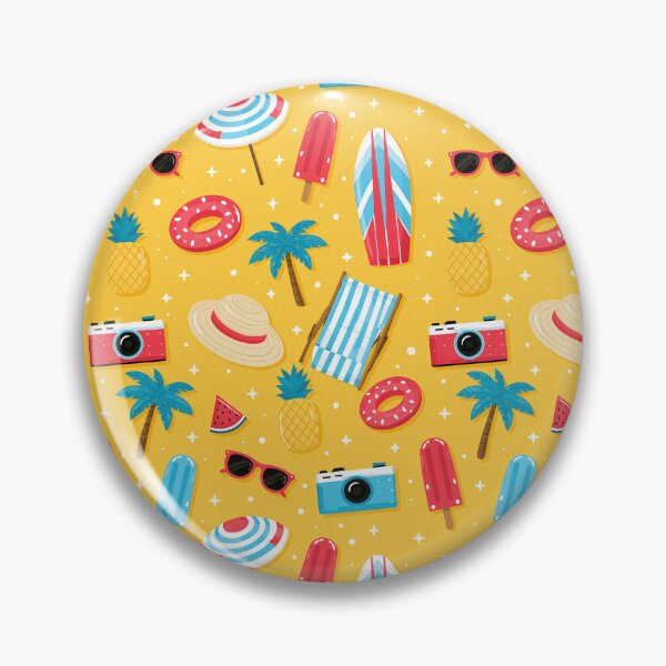 Item preview, Sunny Summer Pattern – Tropical Beach Icons designed and sold by helgekerler.