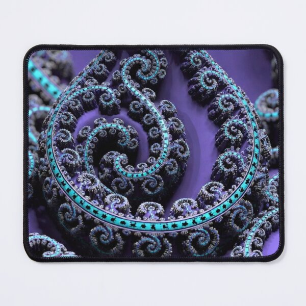 Item preview, Bioluminescent Swirling Vase Mandala Print designed and sold by IntelliMindDesigns.