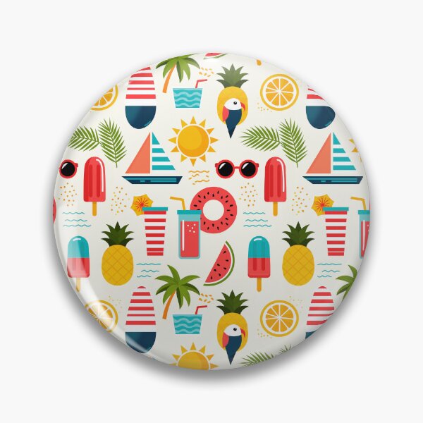 Item preview, Summer Vacation Pattern – Beach Holiday Icons designed and sold by helgekerler.