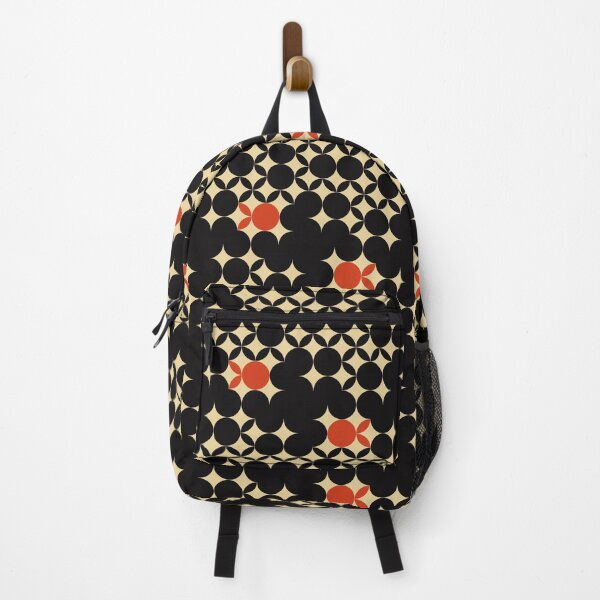 Item preview, Beige Seventies pattern with orange fruits in a black background  designed and sold by StefanStudioArt.