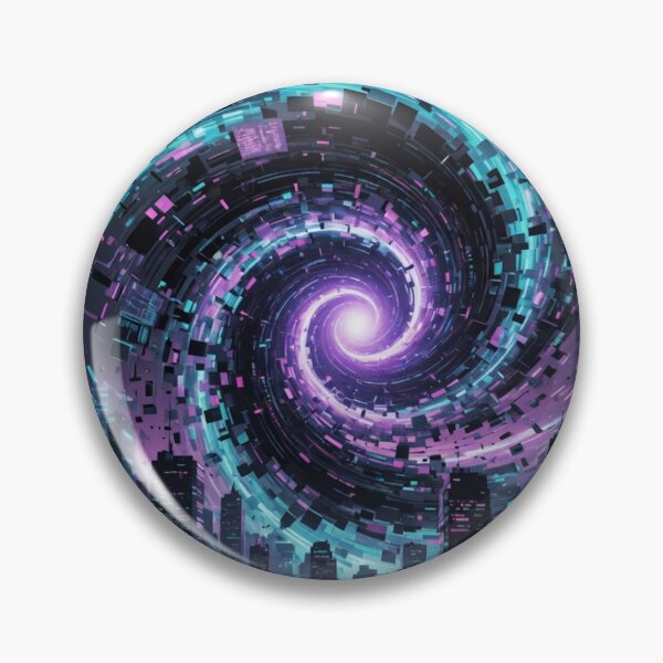 Item preview, Cyberpunk Neon Vortex Portal Over City designed and sold by Pioneer Spirit Market.