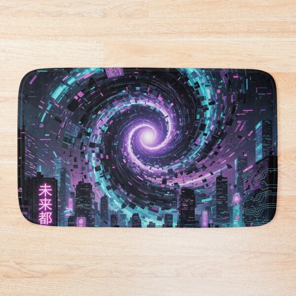 Item preview, Cyberpunk Neon Vortex Portal Over City designed and sold by Pioneer Spirit Market.