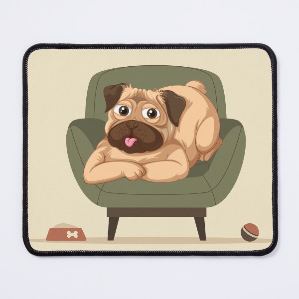 Item preview, Cute Pug Lounging Armchair Retro Mid Century Gift designed and sold by Paw-Soul.