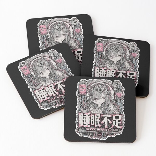 Item preview, Sleep Deprived Japanese Kanji Cyberpunk Design (睡眠不足) designed and sold by Japan-kanji-ya.