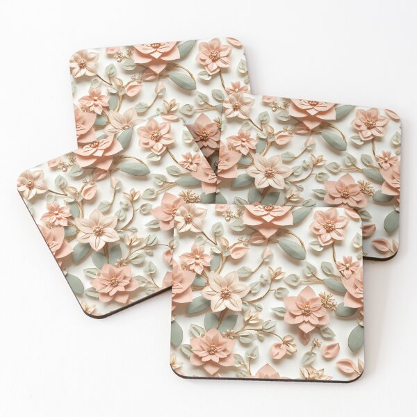 Item preview, Elegant 3D Paper Flower Wall Art | Soft Pastel Floral Digital Print designed and sold by Velmart.