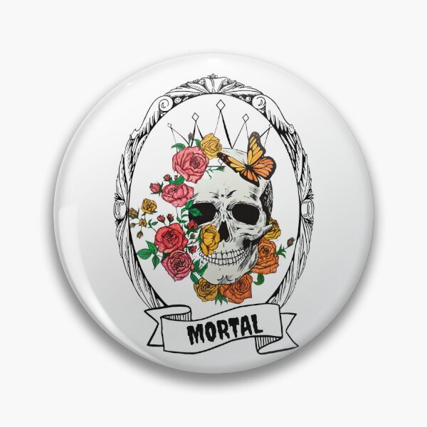 Item preview, Mortal Skull and Roses Gothic ink Illustration designed and sold by littleearty.