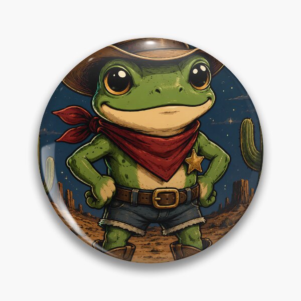 Item preview, Cute Cowboy Frog Under the Moon . Funny Western Desert Amphibian  designed and sold by aminz4.