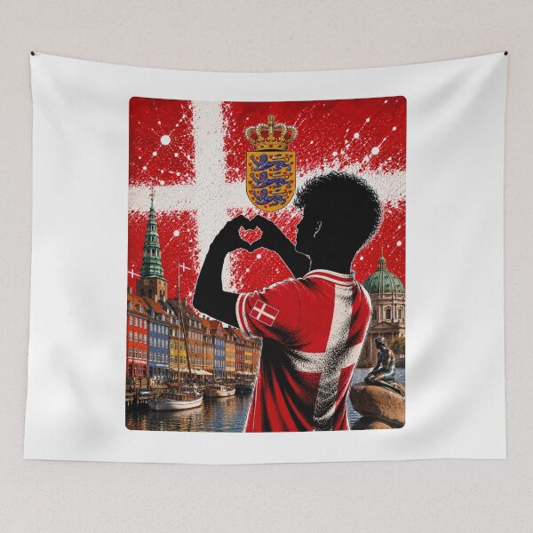 Item preview, Denmark Pride Heart Hands Art designed and sold by BagFactoryUK.