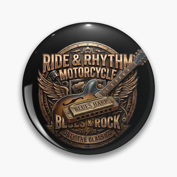 Item preview,  Blues Rock Motorcycle bagde designed and sold by TomVtX.