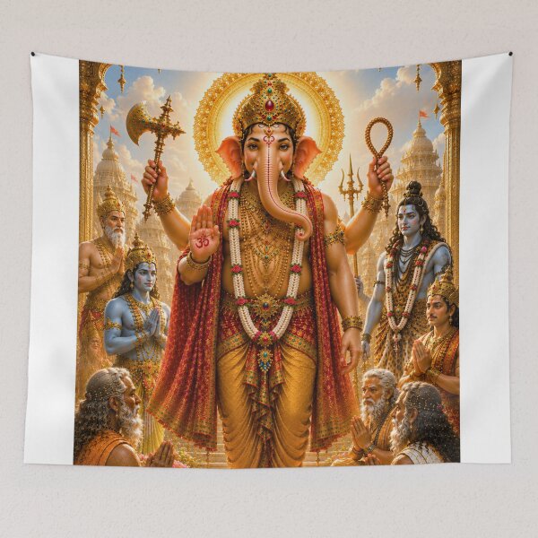 Item preview, ord Ganesha Defeats Gajamukhasura Series – The Remover of Obstacles Rises- Lord Ganesha Accepts the Divine Challenge designed and sold by Homyar.