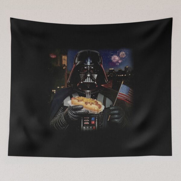Item preview, Galactic Dark Lord Fourth Of July Hot Dog Patriotic Vintage Graphic T-Shirt designed and sold by Chaztized.