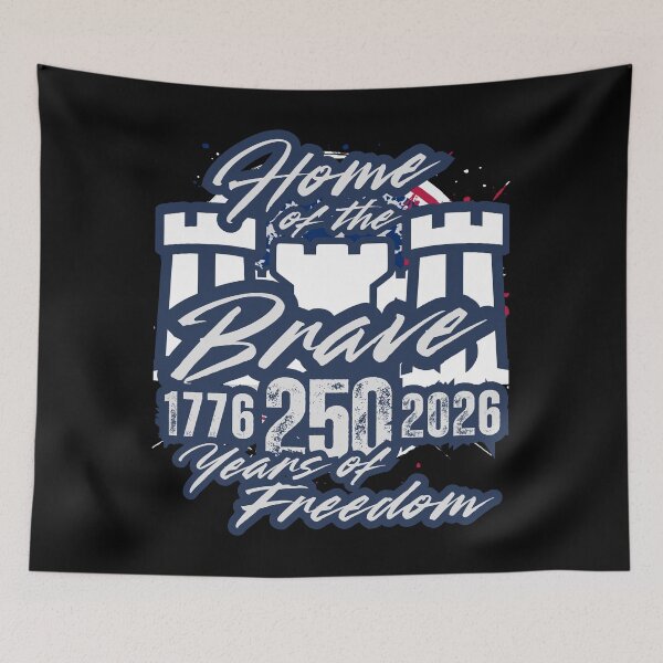 Item preview, Home of the Brave Fortress — 1776 to 2026 America 250 Years of Freedom Patriotic Design designed and sold by GFamilyC.